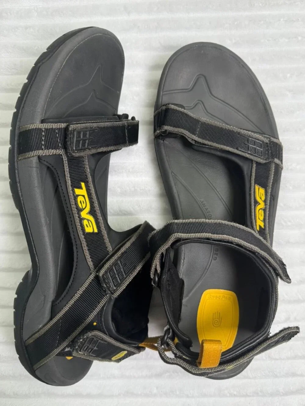 Teva Tanza Hiking Sandals Mens 13 Black Water Sport Strap Shoc Pad Casual